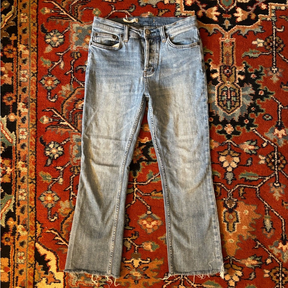 Free People Cropped Kick Flare Jeans